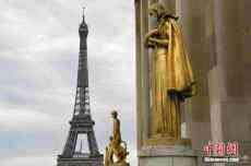 法国“解封”在即 巴黎景点雕塑被戴上口罩