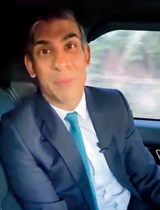 英国首相苏纳克因乘车未系安全带被警方调查