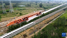 沪宁合高铁安徽段站前四标箱梁架设完成