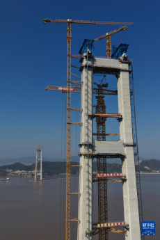 浙江：双屿门特大桥先导索成功过海