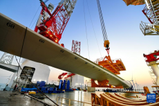 20兆瓦海上风电机组在闽南海域完成吊装