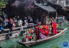 特色表演点亮水乡古镇假日经济