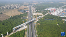 合武高铁庐安特大桥跨G312国道连续梁合龙